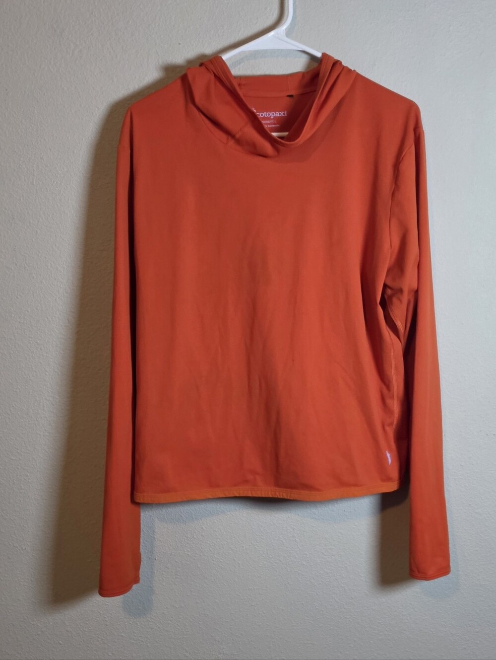 Cotopaxi Sombra Sun Hoodie Womens L Orange UPF 50+ Hiking Gorpcore *small Stain* - Picture 2 of 9